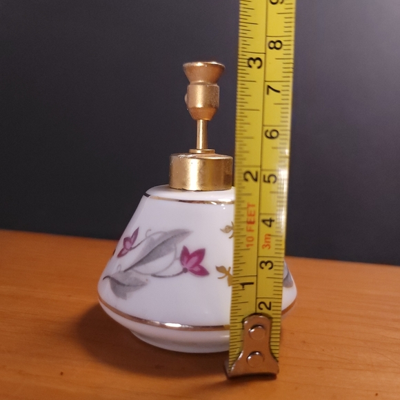 DeV Perfume Atomizer Bottle Porcelain Pink Floral Vintage Victorian - Picture 9 of 10